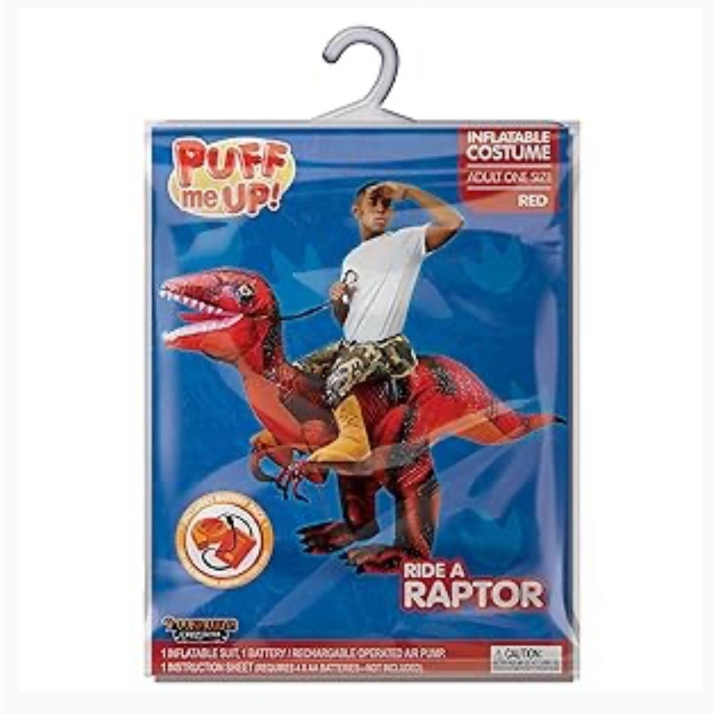 🌼💜💜NWT Spooktacular Creations Inflatable Raptor Halloween Riding a Raptor - Picture 1 of 7